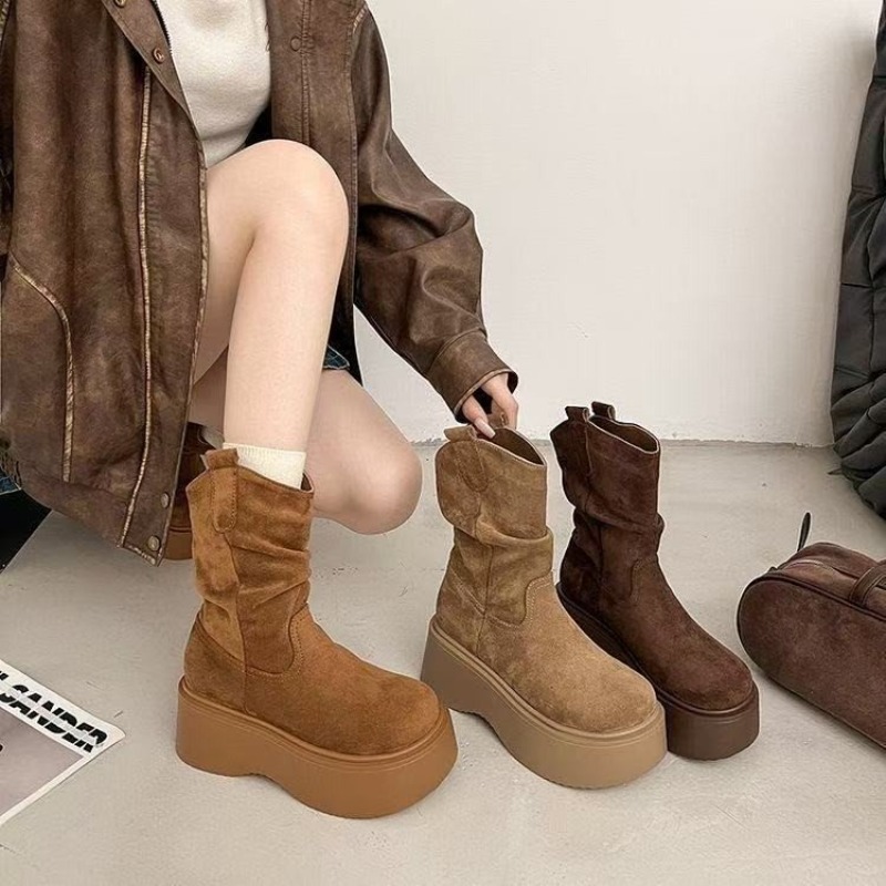 Embroidery Garments - Botas vaqueras de plataforma para mujer,