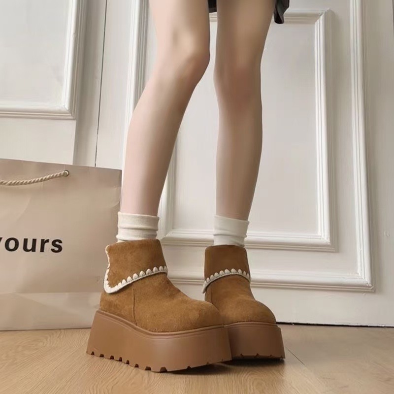 Embroidery Garments - Botas de nieve de plataforma para
