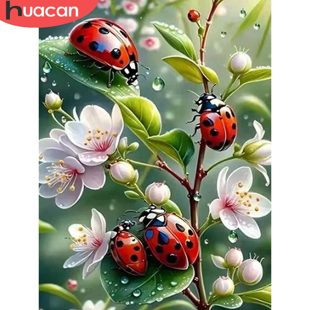 Embroidery Lady Bug - HUACAN-pintura de diamante 5D DIY 
