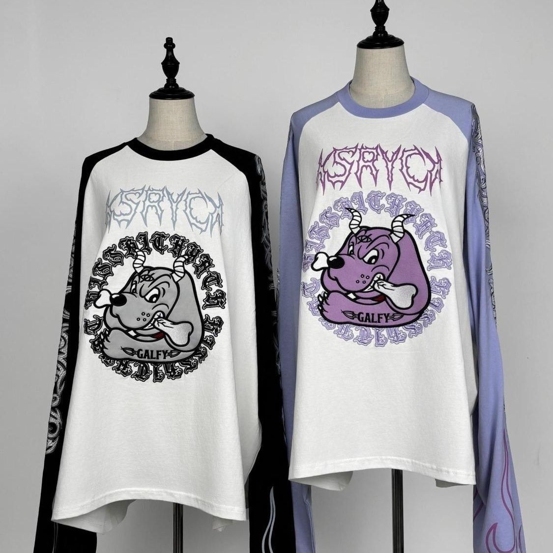 Embroidery Cotton Shirt - Camiseta de manga larga estilo Y2K,