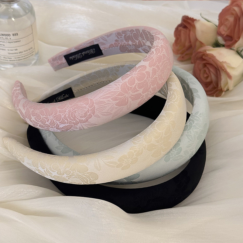Embroidery Rose - Diademas de esponja con flores rosas