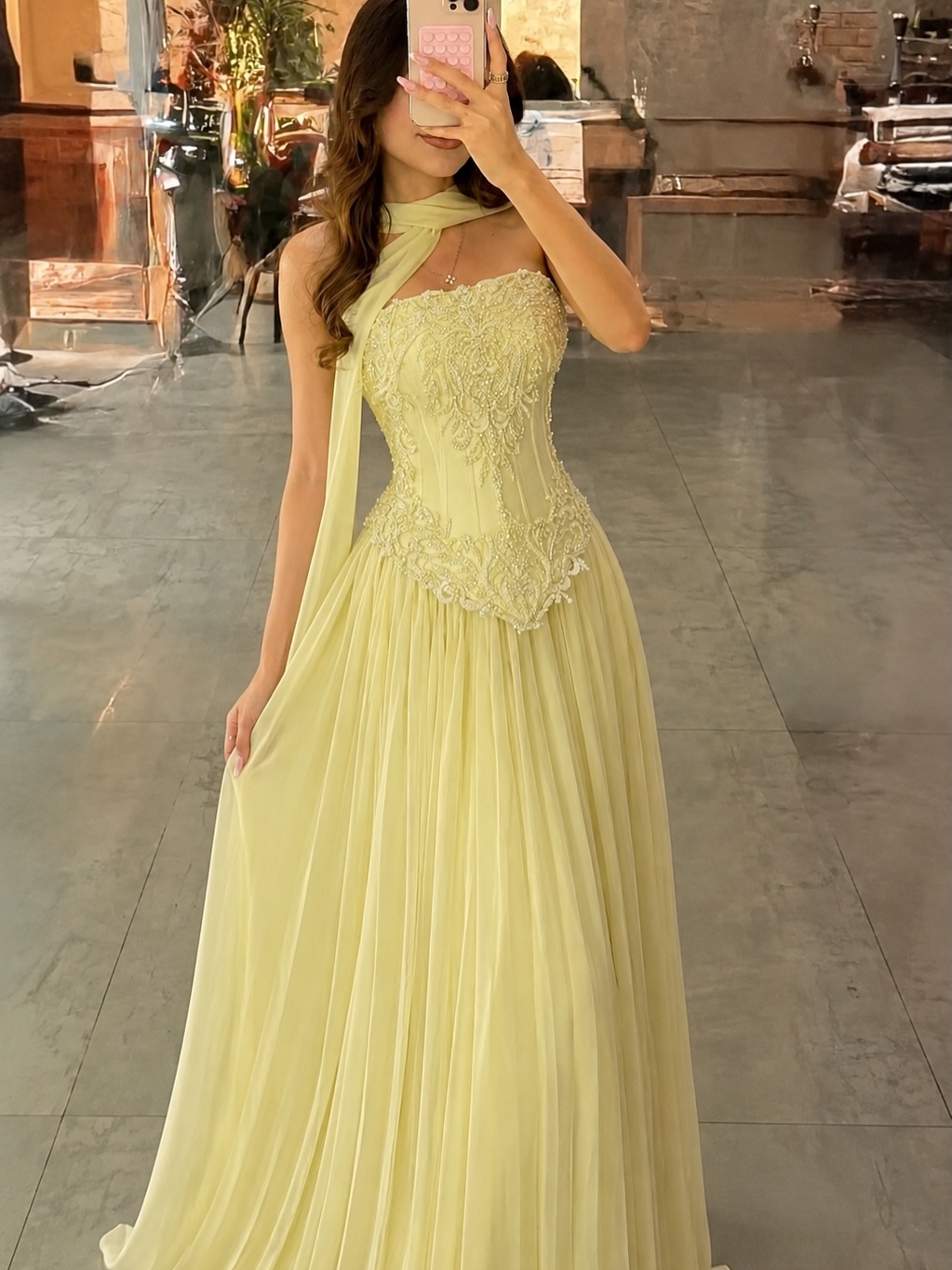 Vestido de Fiesta Personalizad - Embroidery Yellow Dress reseña y precio