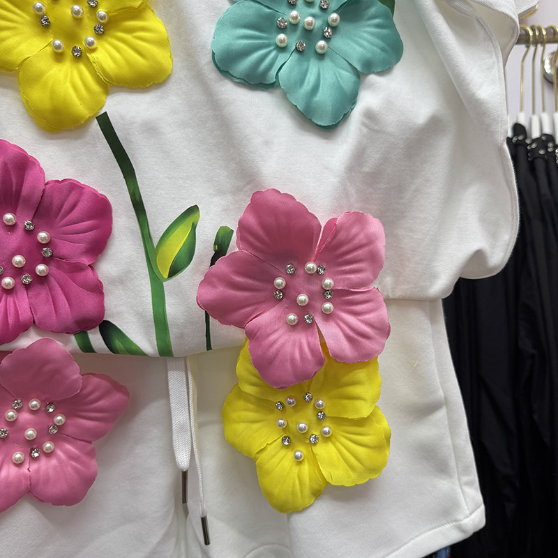 Camiseta de flores 3D colorida - Embroidery Cotton Shirt reseña y precio
