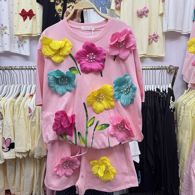 Camiseta de flores 3D colorida - Embroidery Cotton Shirt reseña y precio