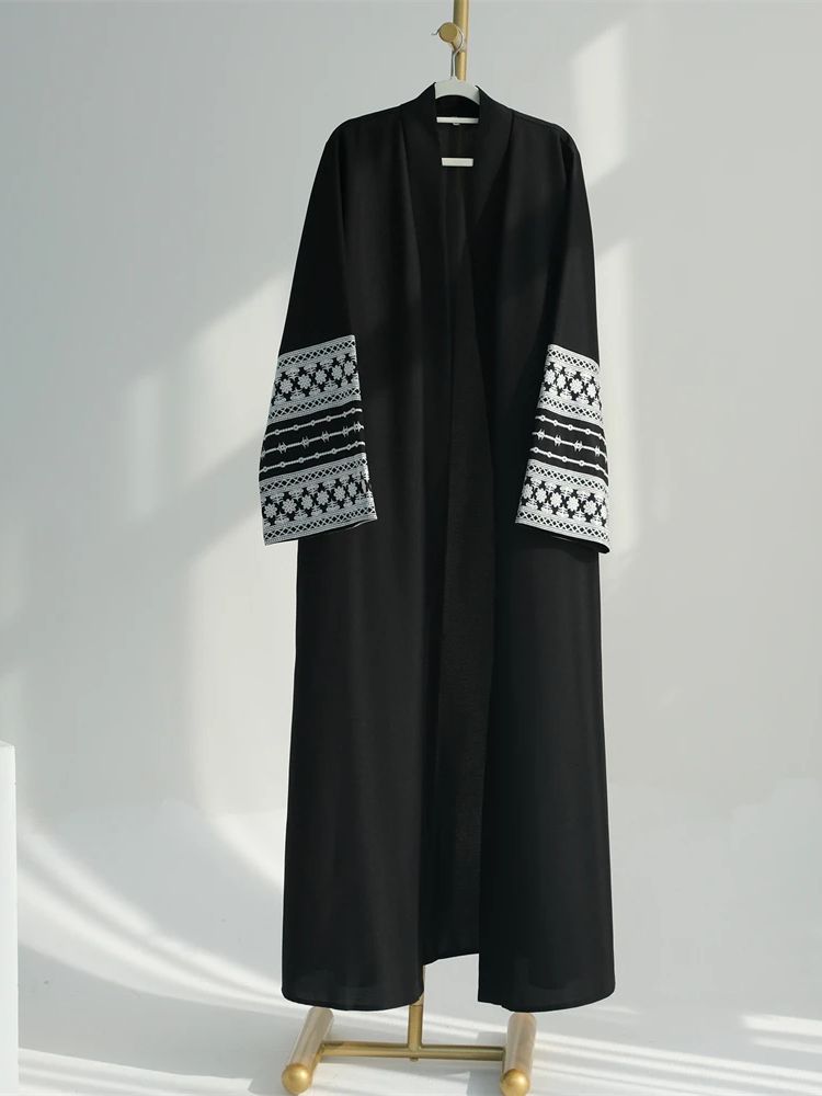 Ramadán Eid negro abierto Kimo - Embroidery Kebaya reseña y precio